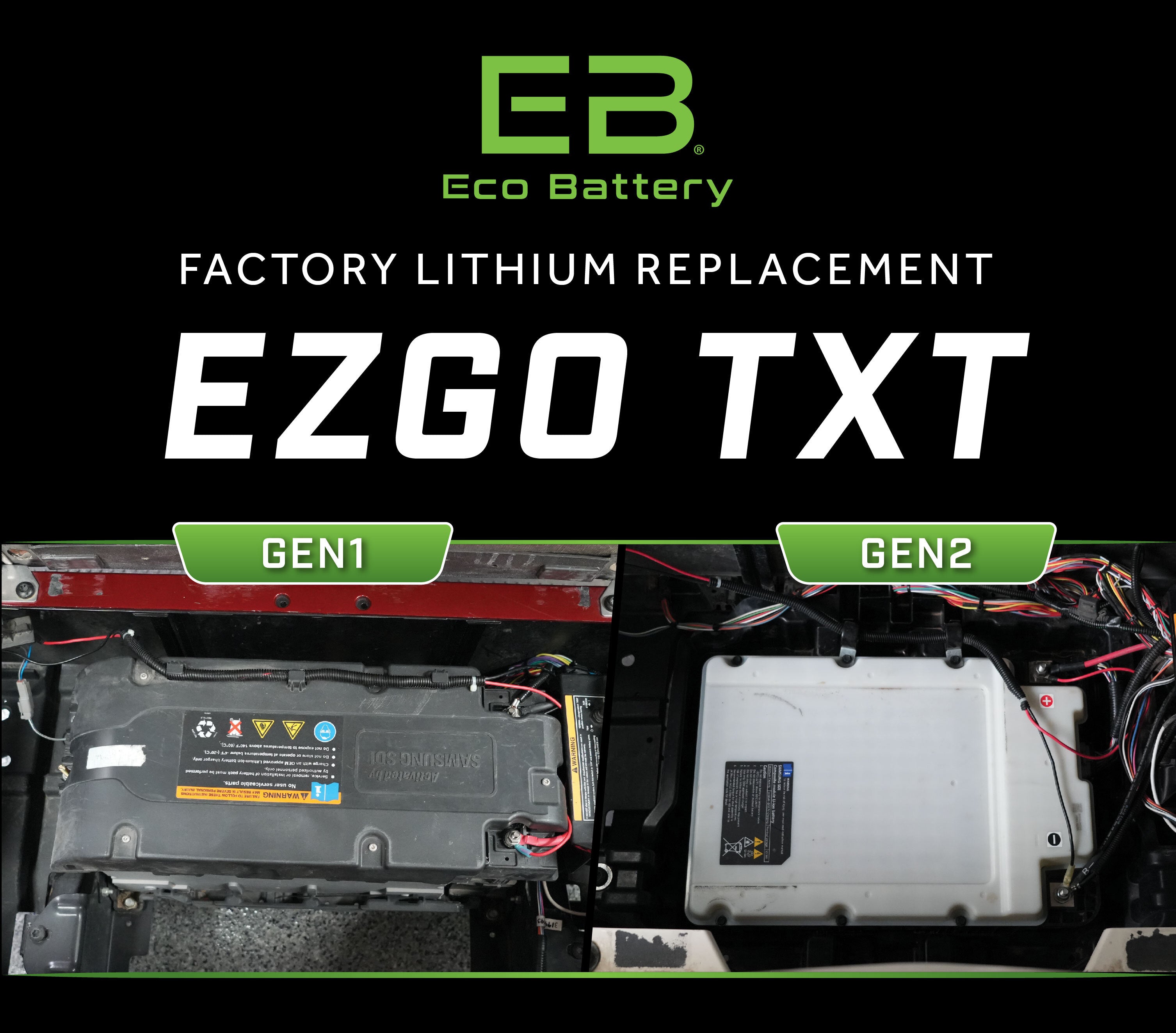 51V 105AH Skinny Battery Bundle / EZGO TXT Samsung Gen1