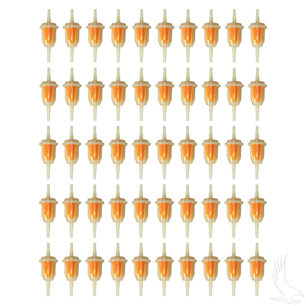 Fuel Filter, BAG OF 50, E-Z-Go TXT 94+, RXV, Club Car 92+, Yamaha G1 78-89, G14/16/20-Drive 4 Cy 94+