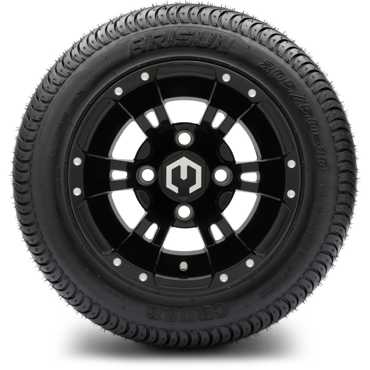 MODZ® 10" Ambush Glossy Black - LowPro Tires and Wheels Combo