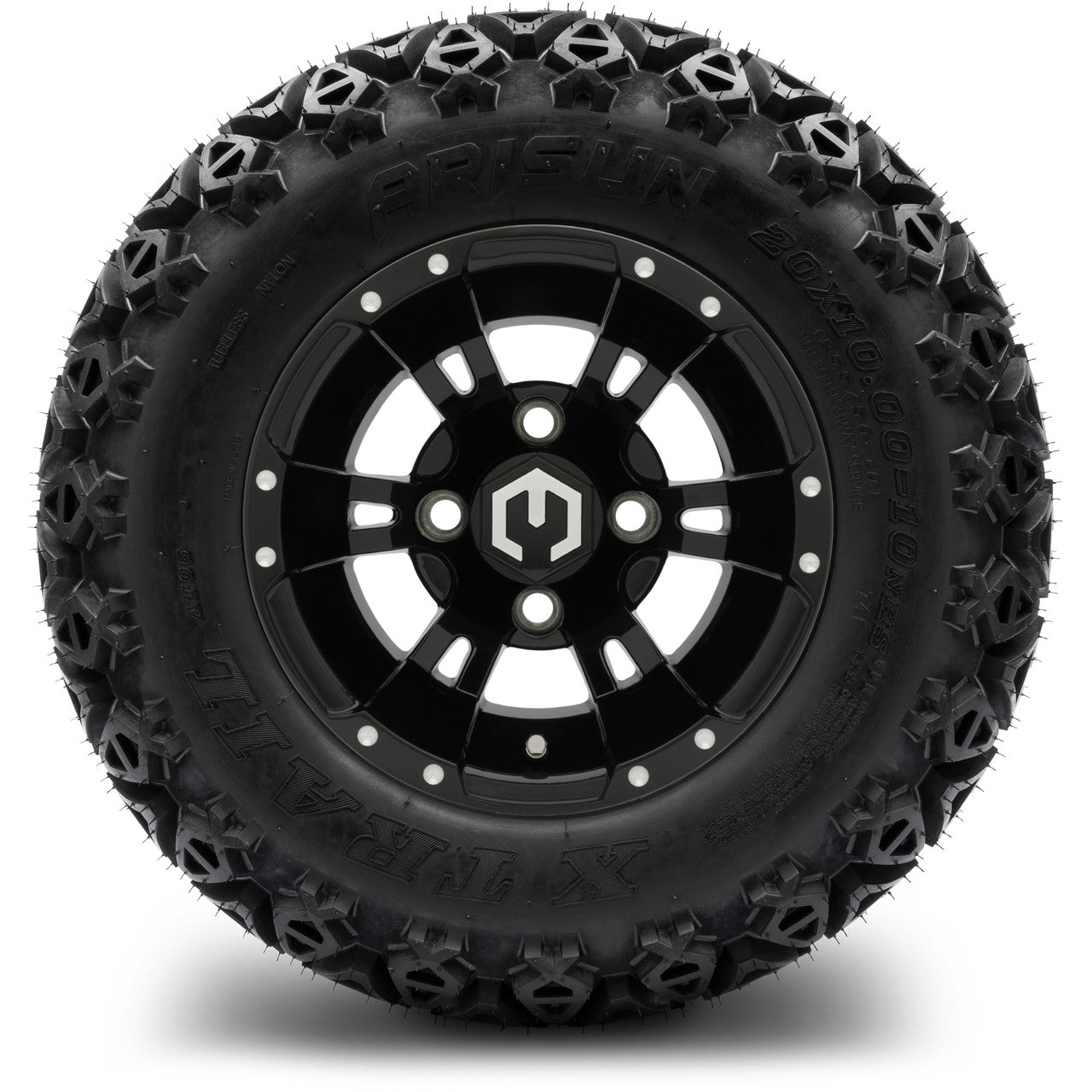 MODZ® 10" Ambush Glossy Black - Lifted Tires and Wheels Combo