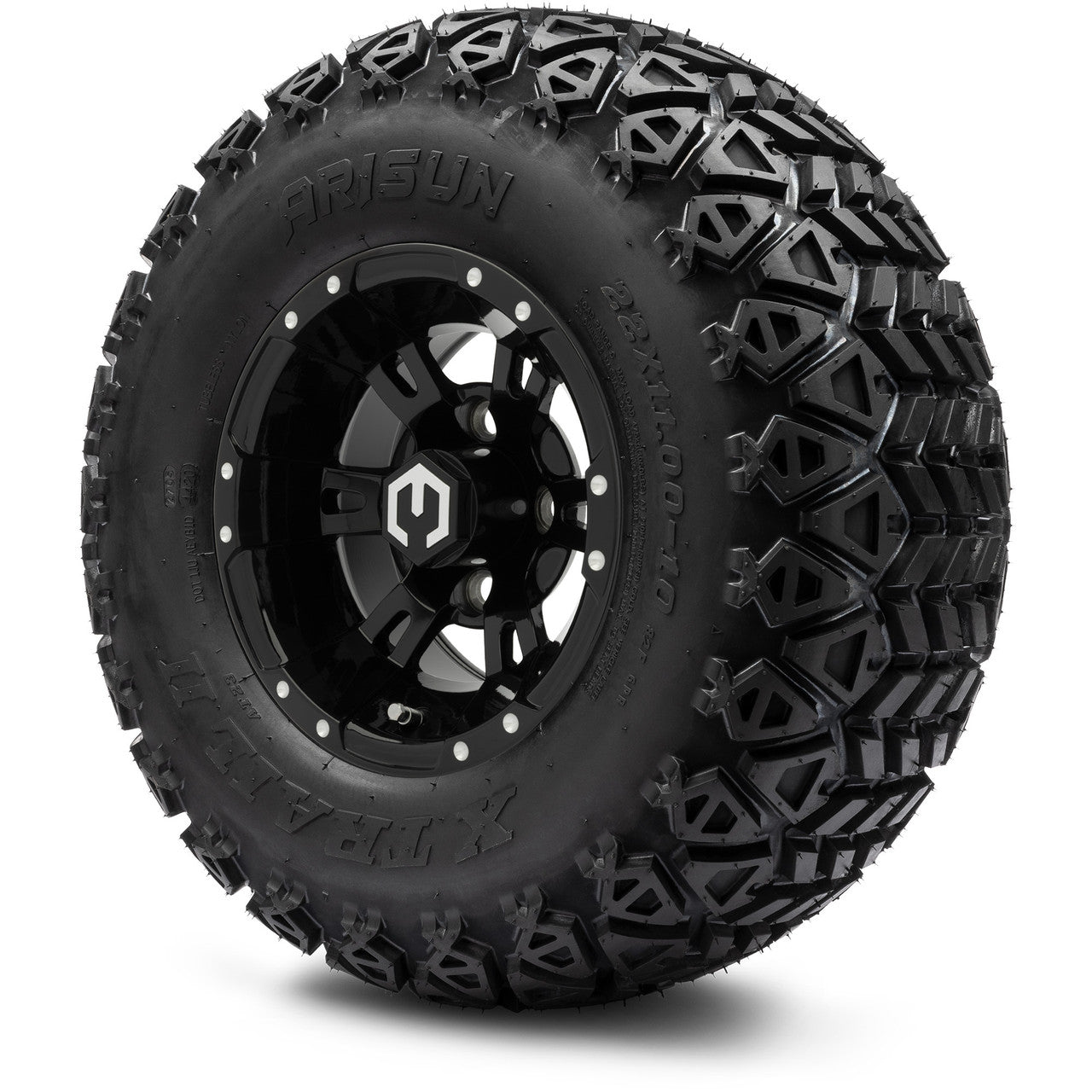 MODZ® 10" Ambush Glossy Black - Lifted Tires and Wheels Combo