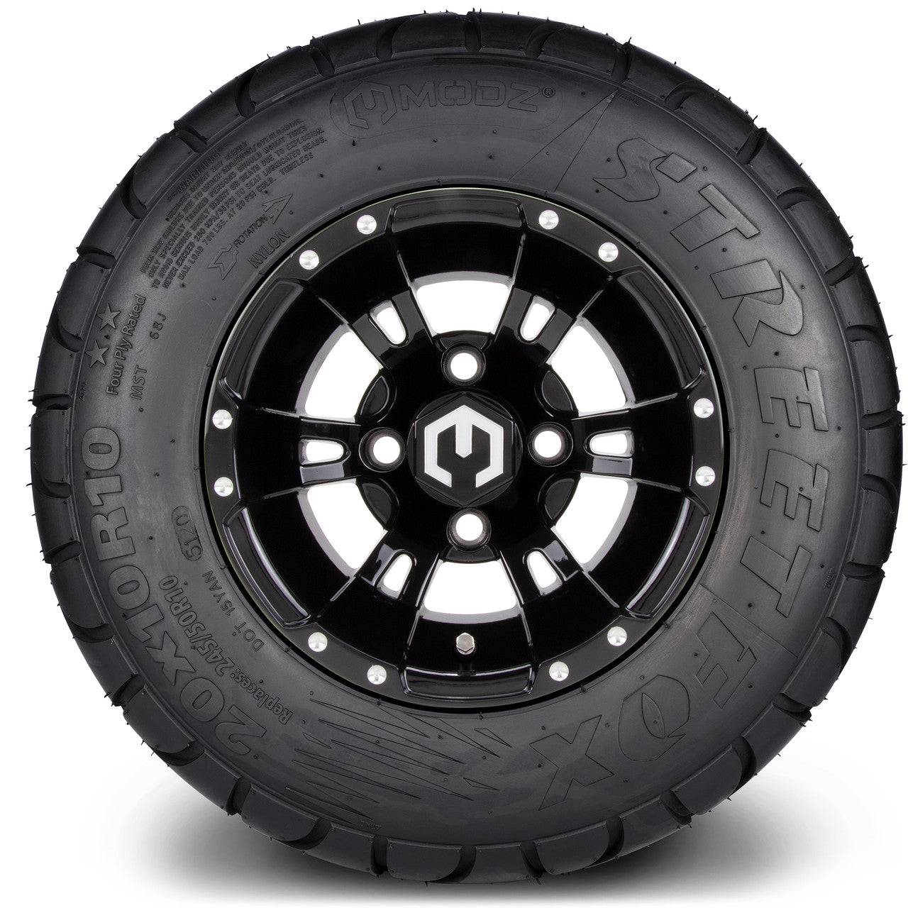 MODZ® 10" Ambush Glossy Black - Lifted Tires and Wheels Combo
