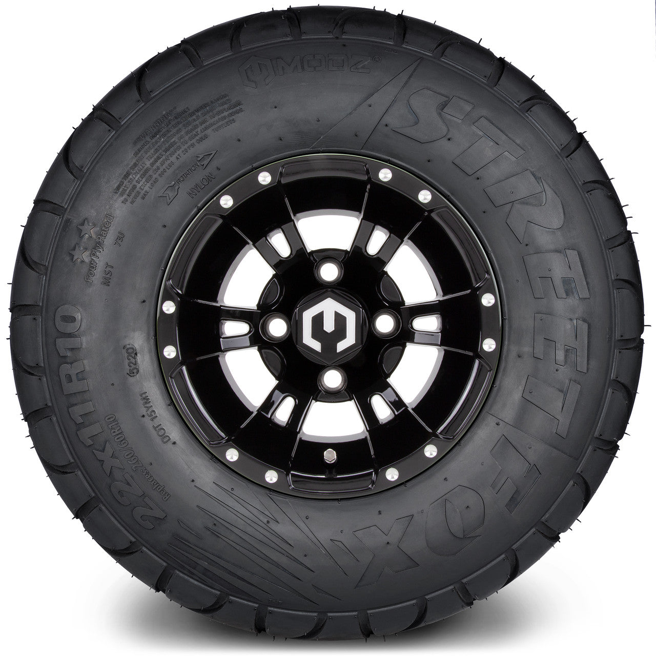 MODZ® 10" Ambush Glossy Black - Lifted Tires and Wheels Combo