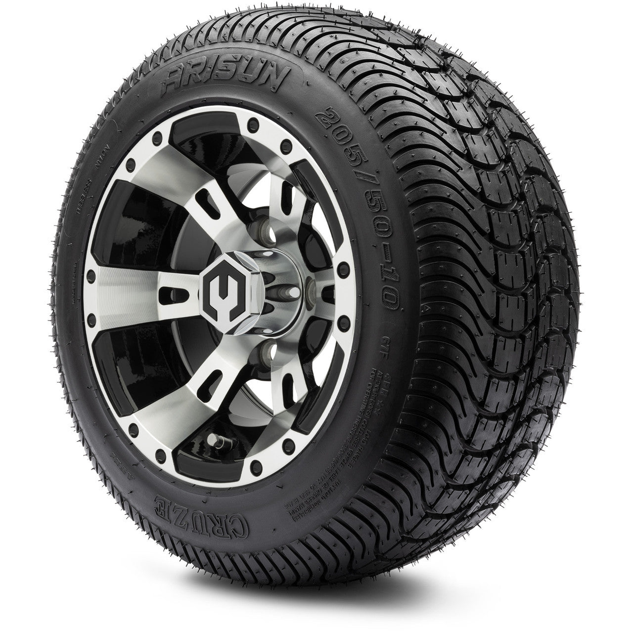 MODZ® 10" Ambush Machined Black - LowPro Tires and Wheels Combo