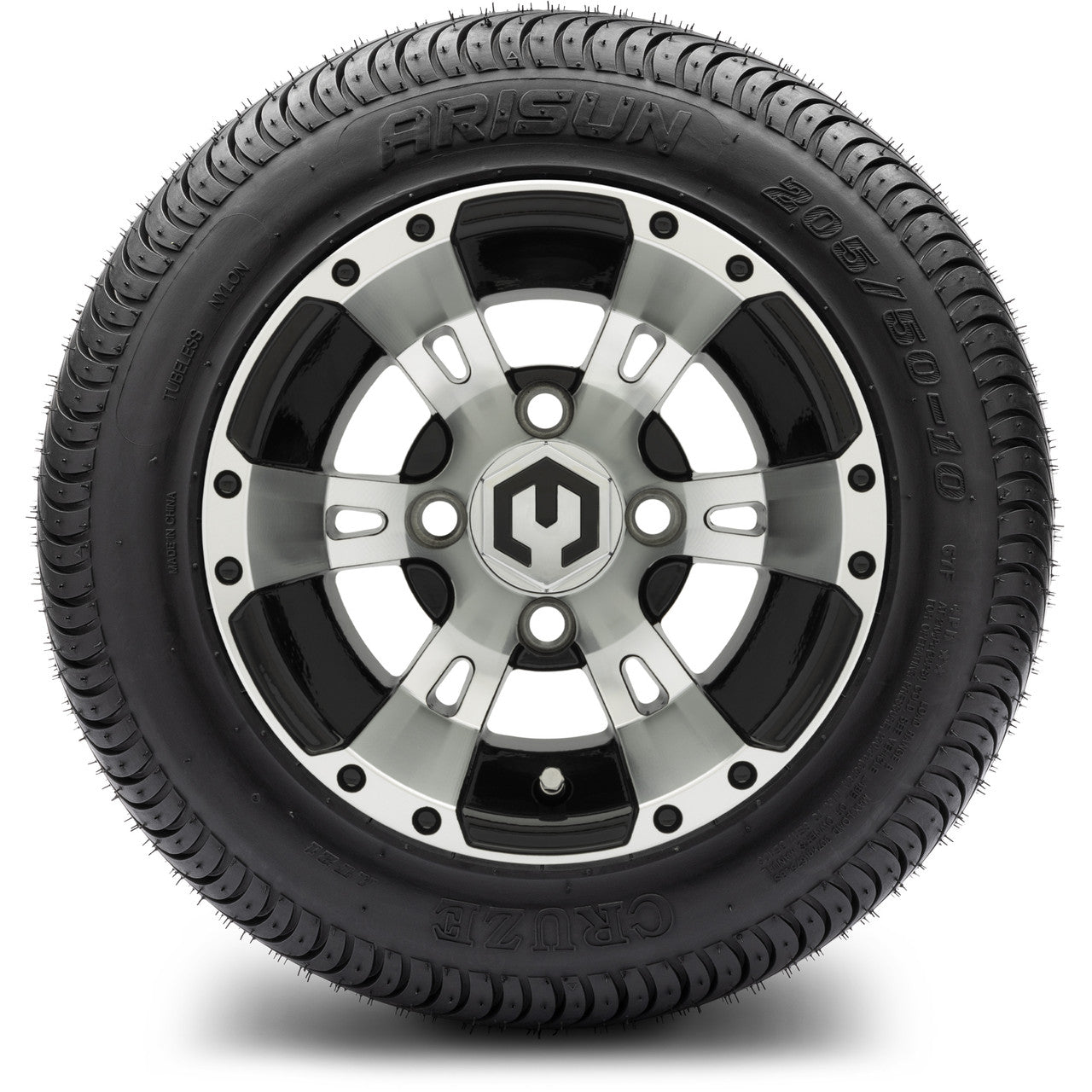 MODZ® 10" Ambush Machined Black - LowPro Tires and Wheels Combo