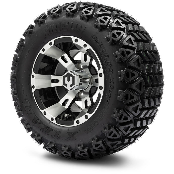 MODZ® 10" Ambush Machined Black - Lifted Tires and Wheels Combo