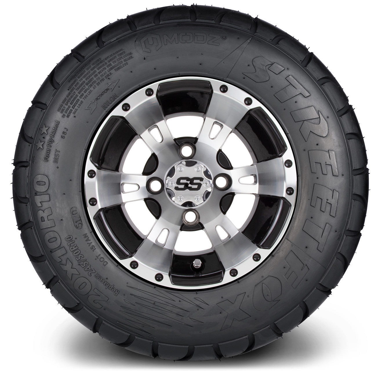 MODZ® 10" Ambush Machined Black - Lifted Tires and Wheels Combo