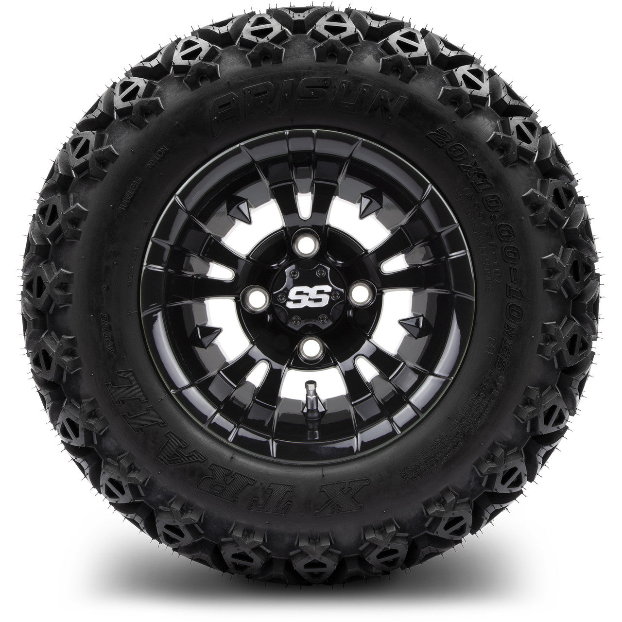 MODZ® 10" Vampire Glossy Black - Lifted Tires and Wheels Combo