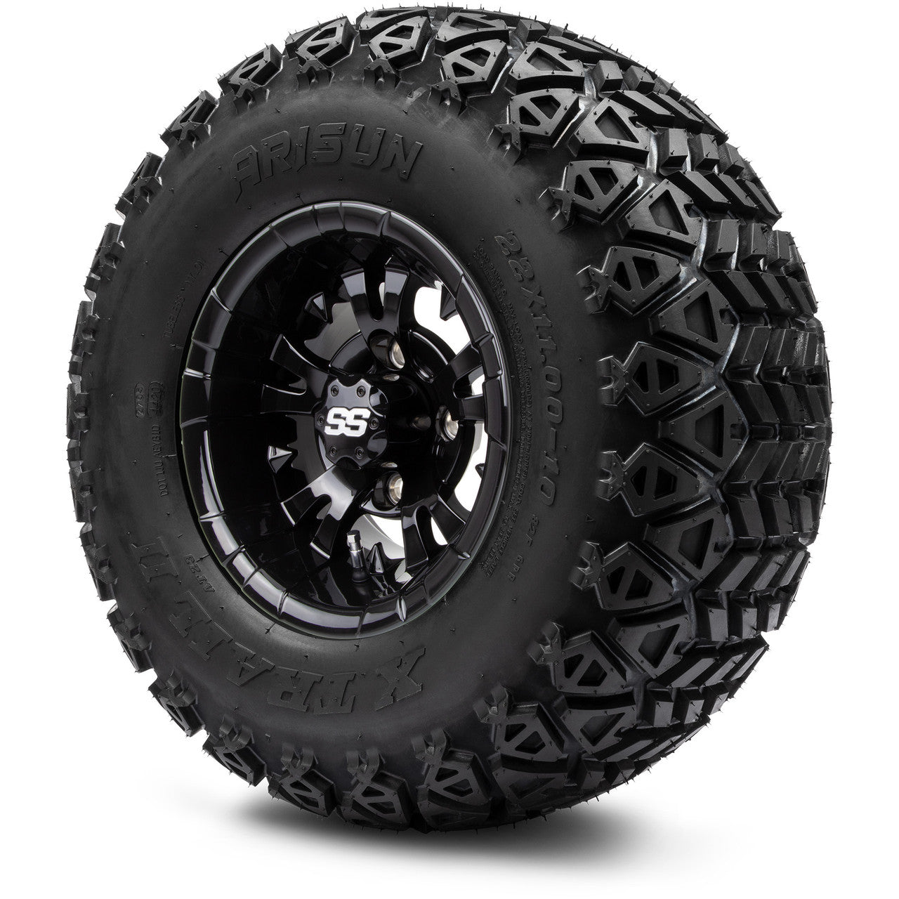 MODZ® 10" Vampire Glossy Black - Lifted Tires and Wheels Combo
