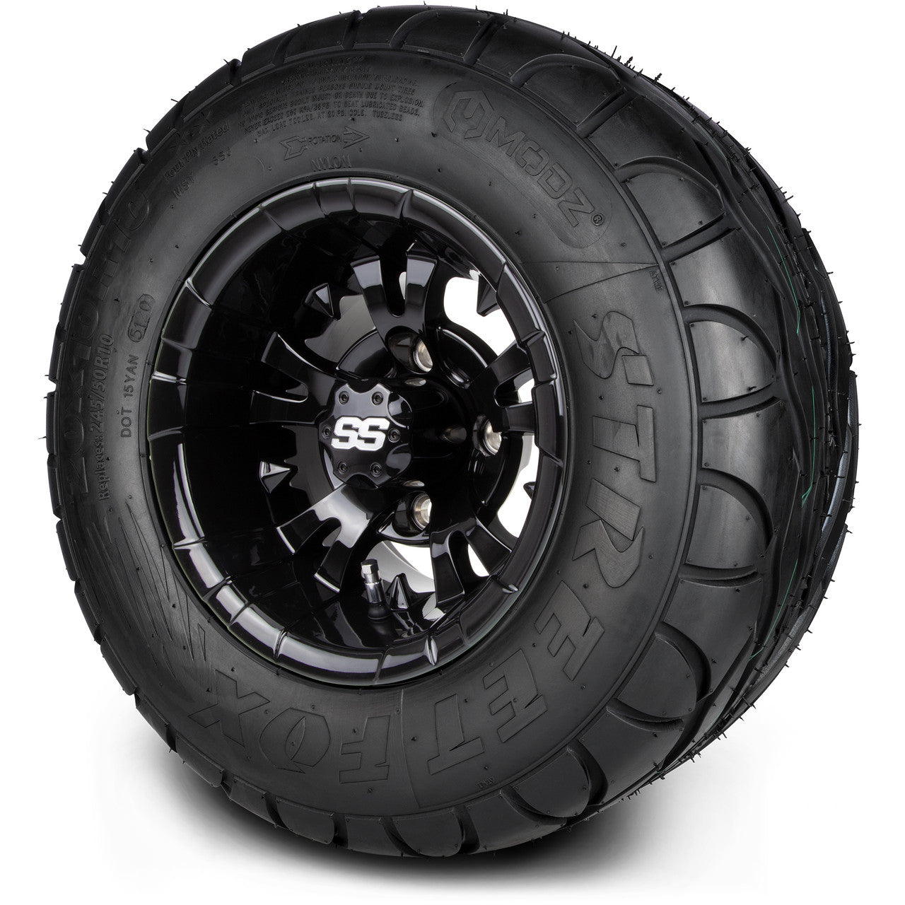 MODZ® 10" Vampire Glossy Black - Lifted Tires and Wheels Combo