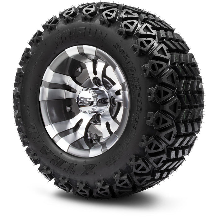 MODZ® 10" Vampire Gunmetal - Lifted Tires and Wheels Combo