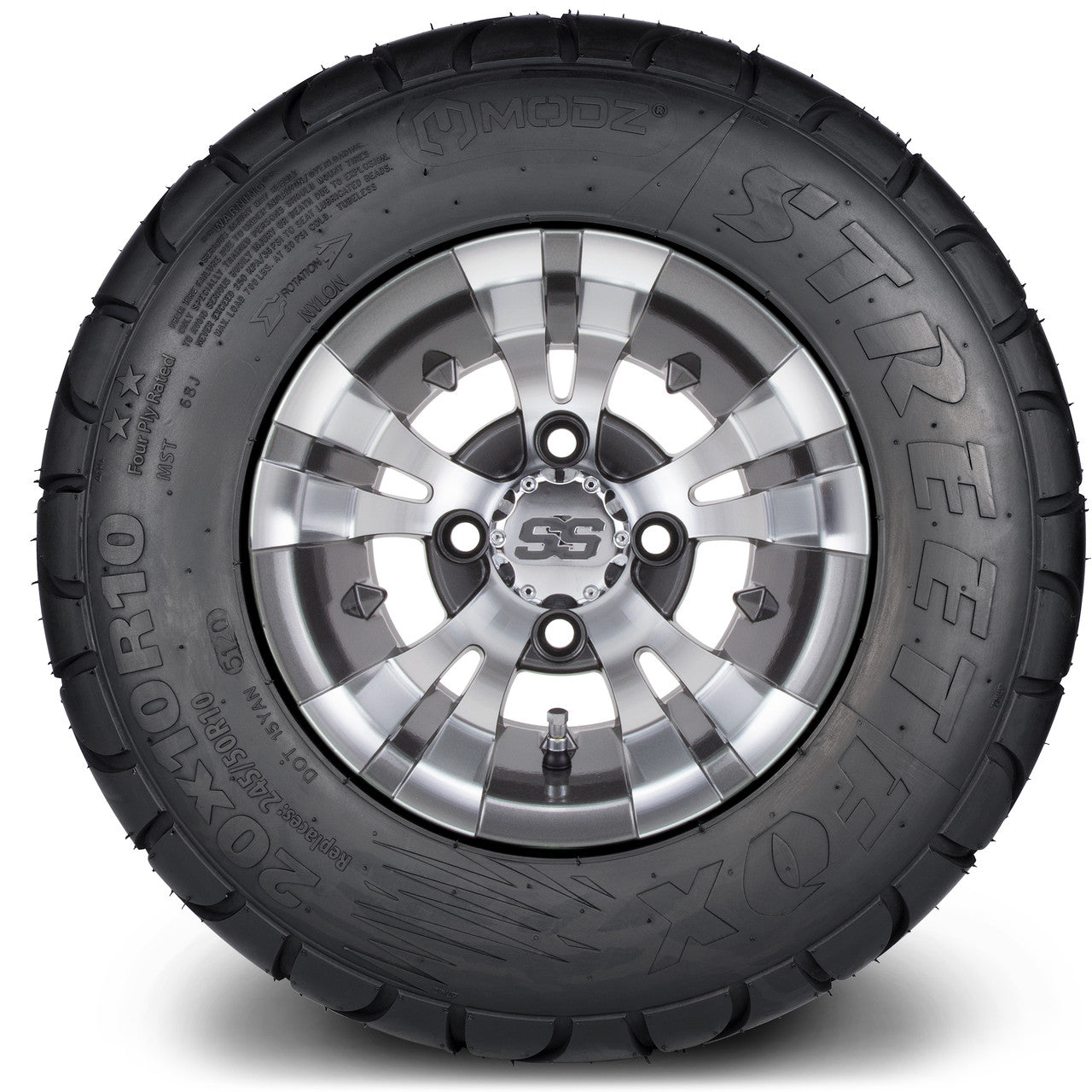 MODZ® 10" Vampire Gunmetal - Lifted Tires and Wheels Combo