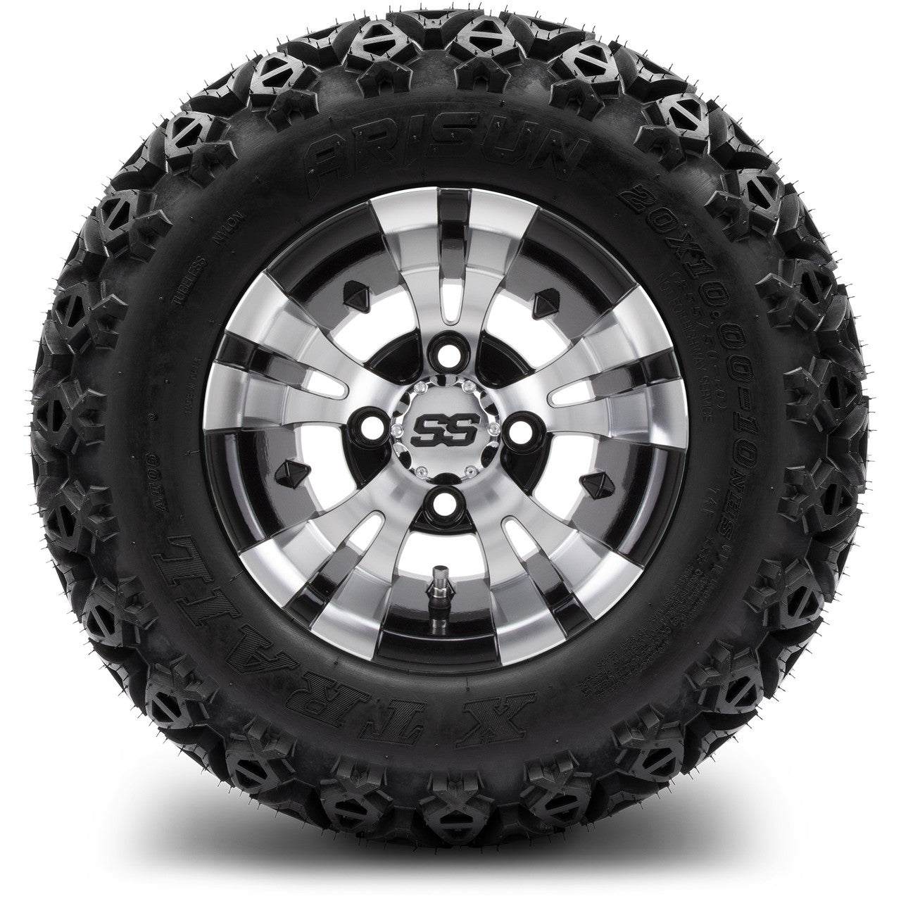 MODZ® 10" Vampire Machined Black Wheels with Lifted Tires Combo
