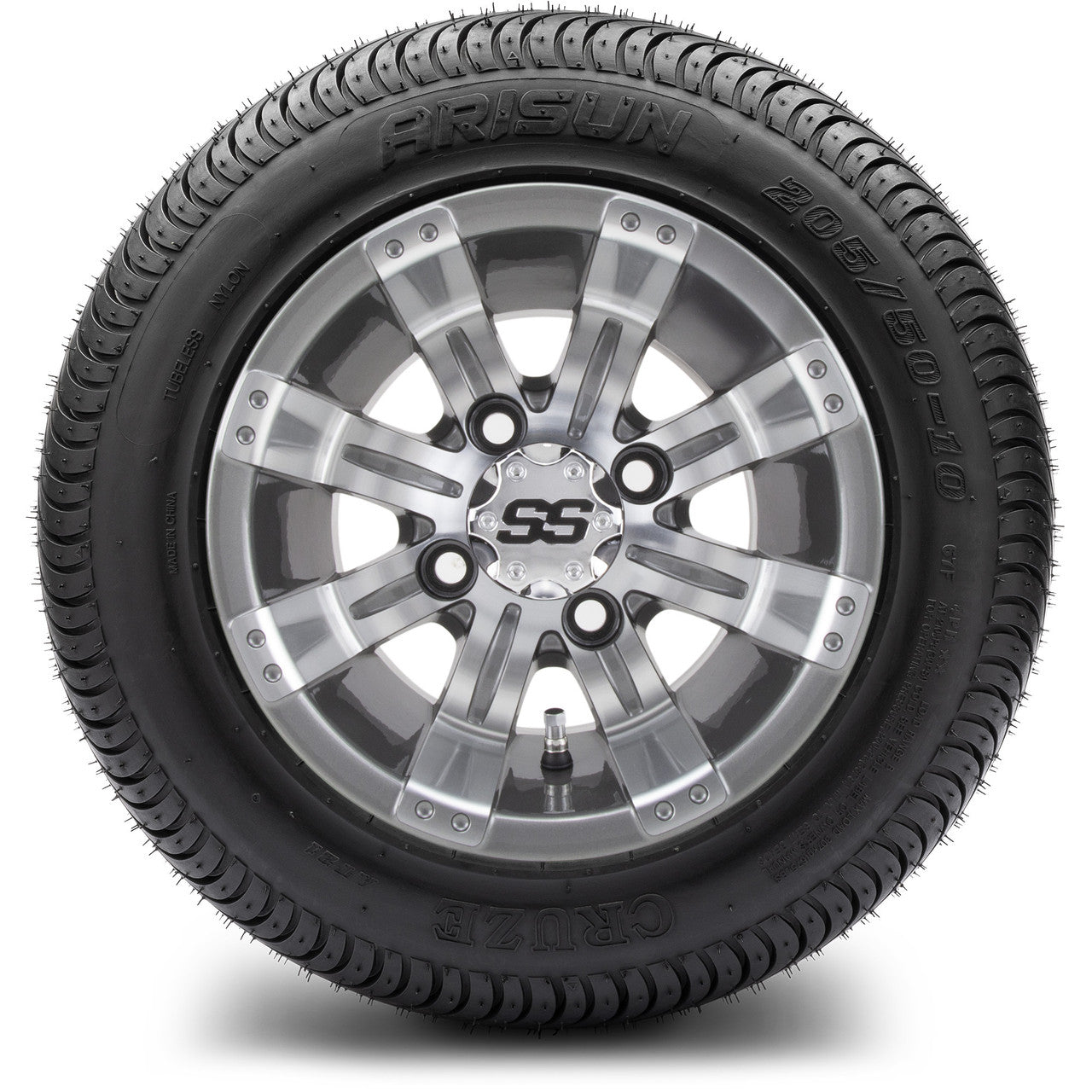 MODZ® 10" Tempest Gunmetal - LowPro Tires and Wheels Combo