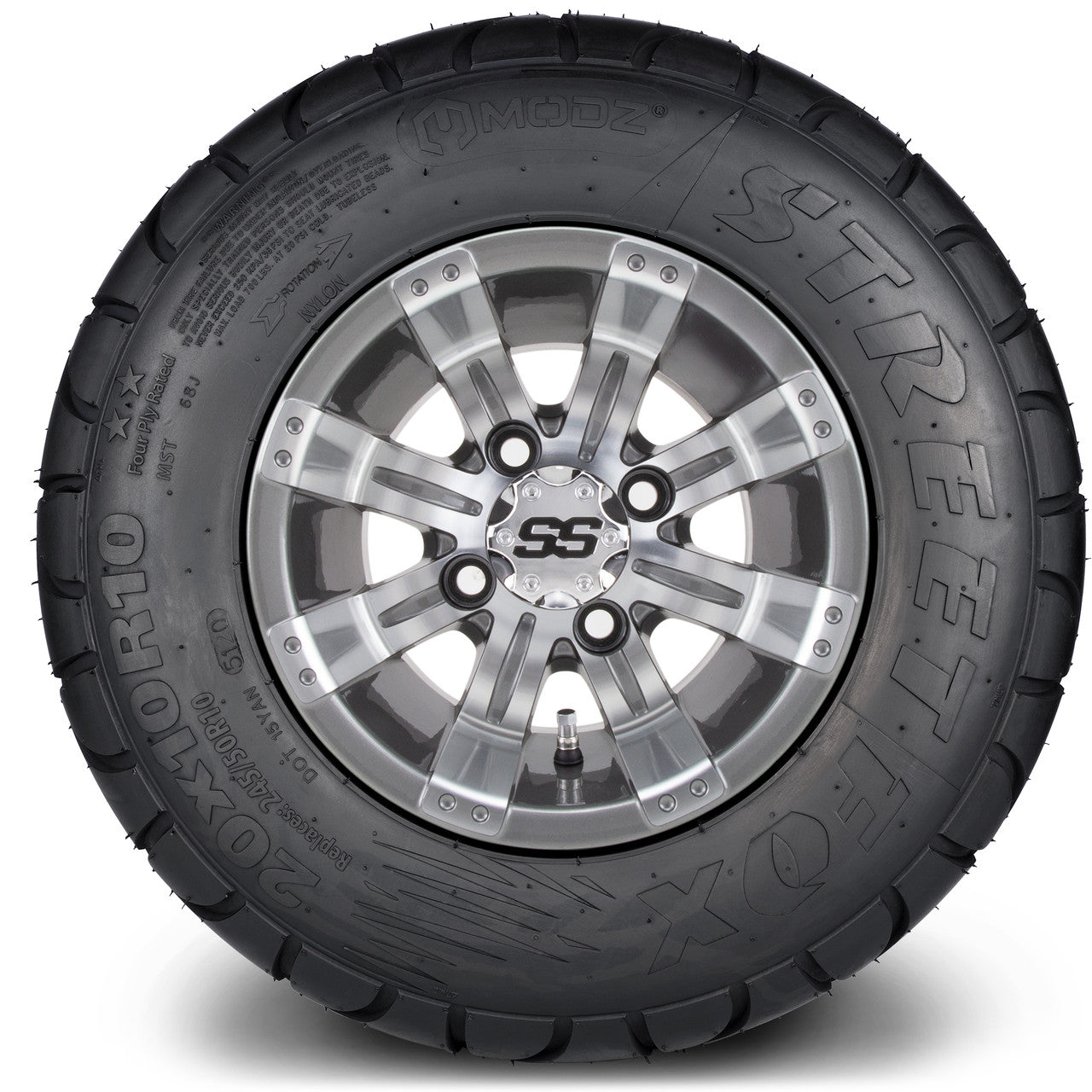 MODZ® 10" Tempest Gunmetal - Lifted Tires and Wheels Combo