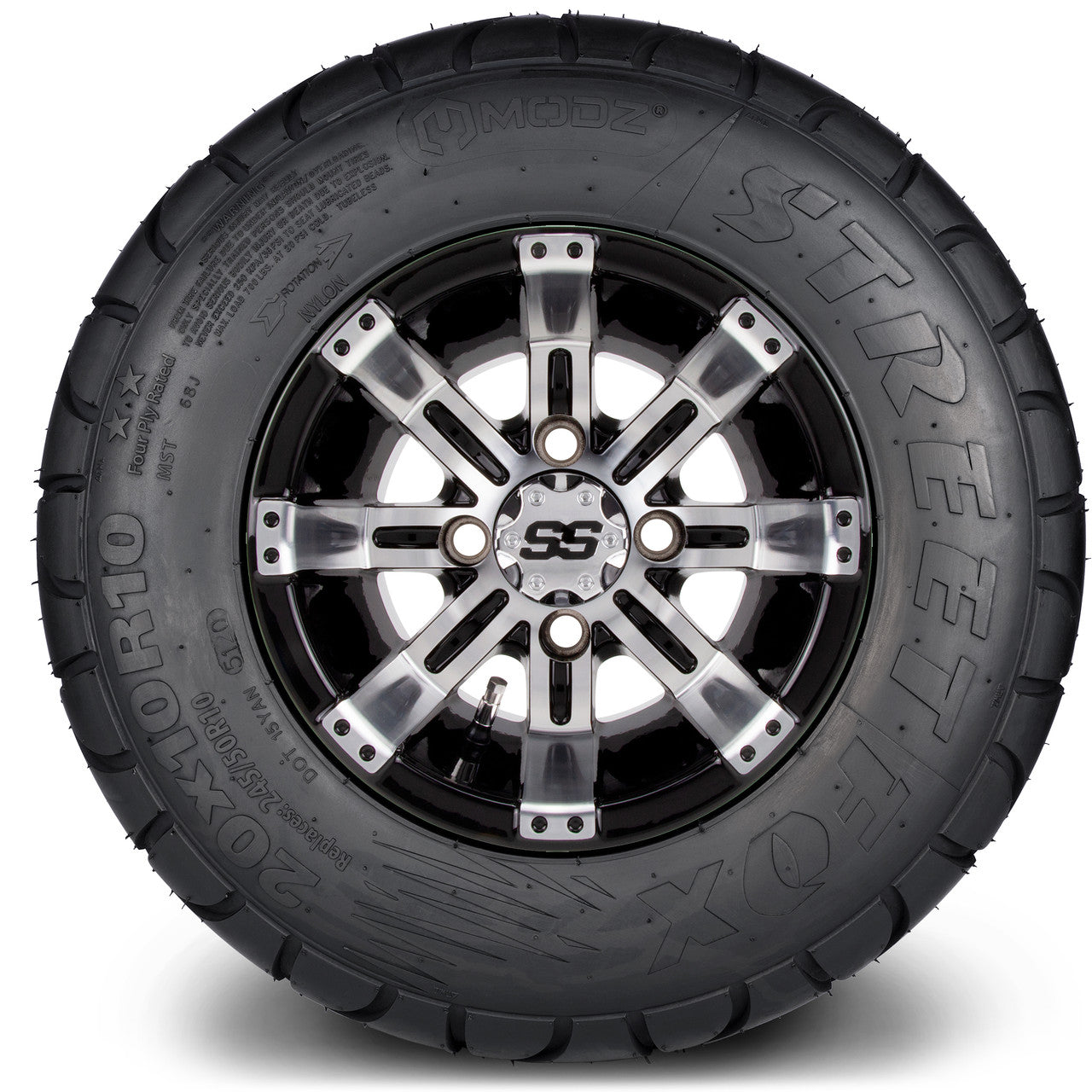 MODZ® 10" Tempest Machined Black - Lifted Tires and Wheels Combo