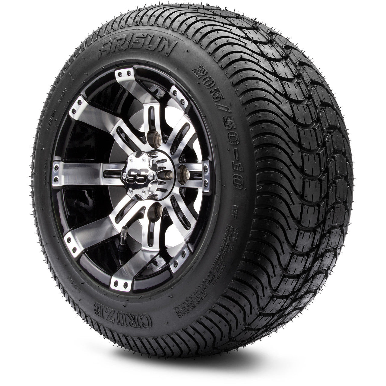 MODZ® 10" Tempest Machined Black Low Profile Tire and Wheel Combo