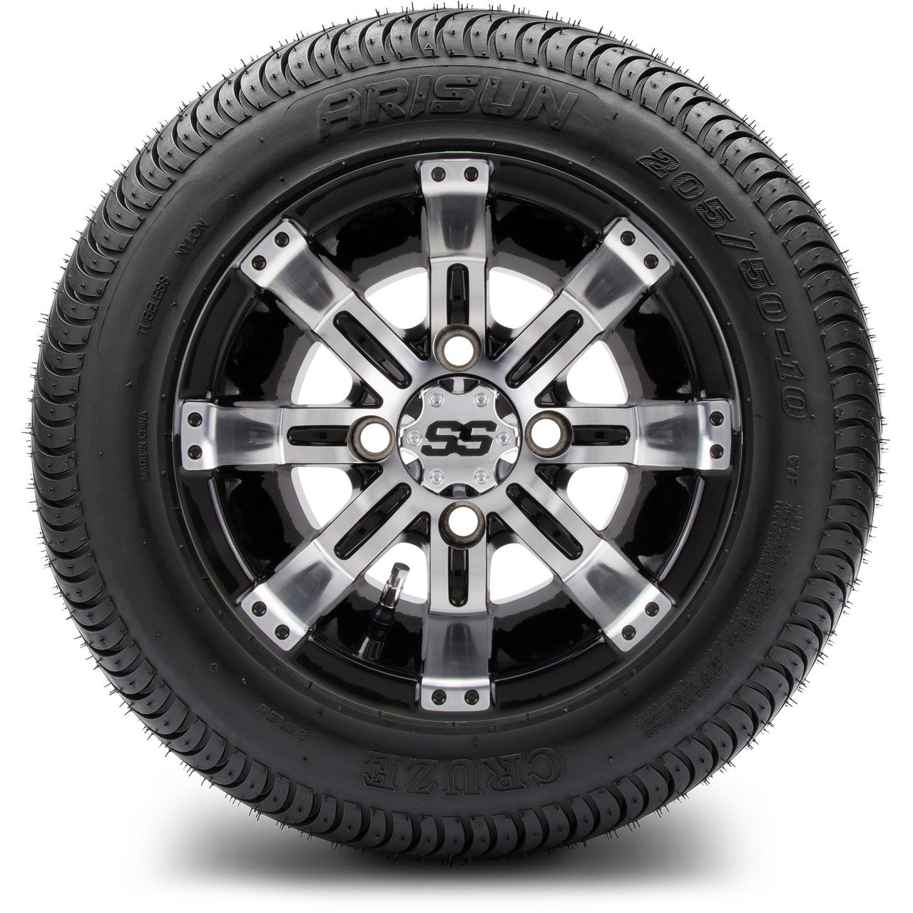 MODZ® 10" Tempest Machined Black Low Profile Tire and Wheel Combo