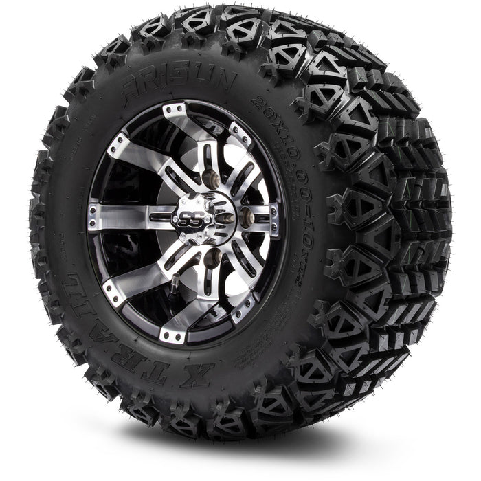 MODZ® 10" Tempest Machined Black - Lifted Tires and Wheels Combo