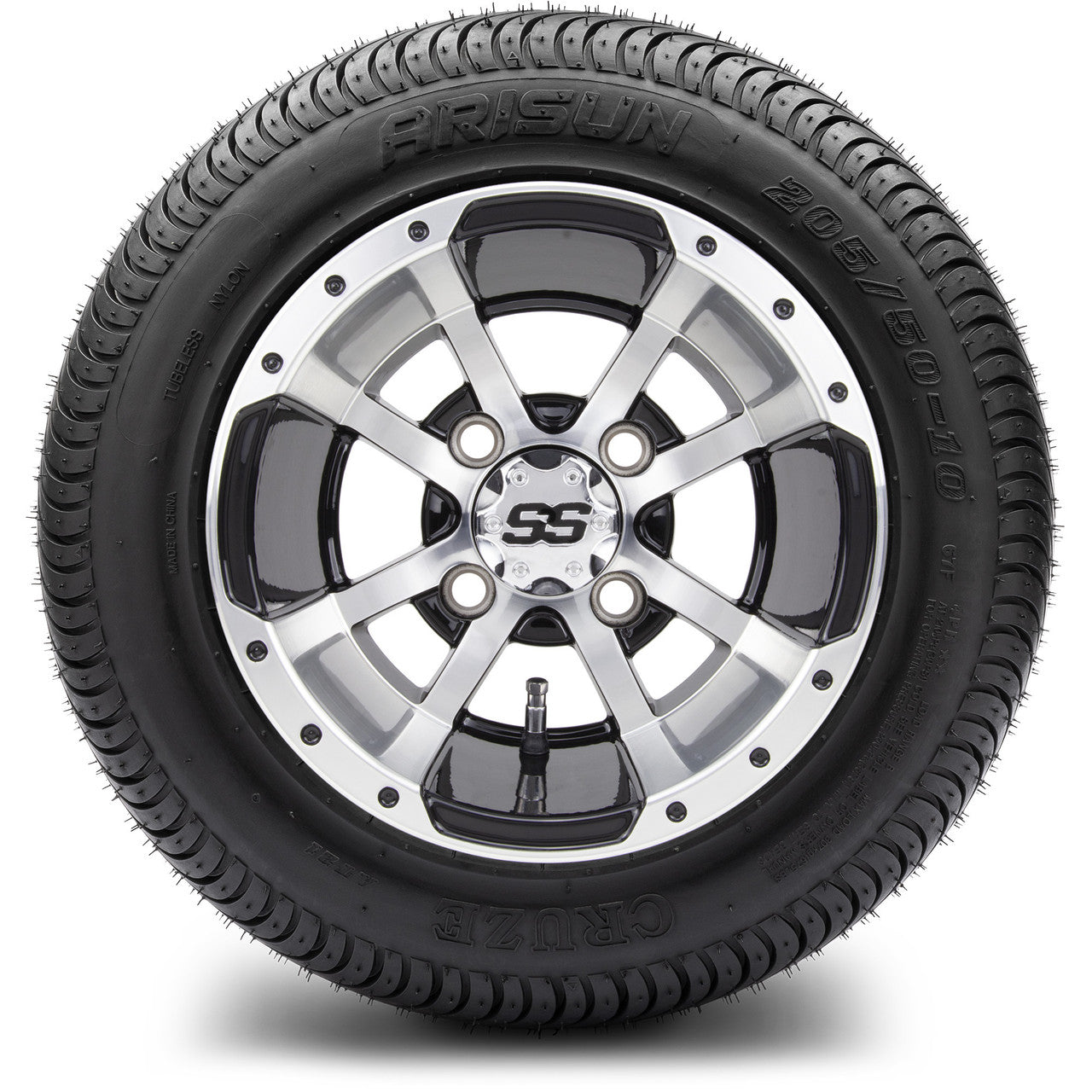 MODZ® 10" Storm Trooper Machined Black - LowPro Tires and Wheels Combo