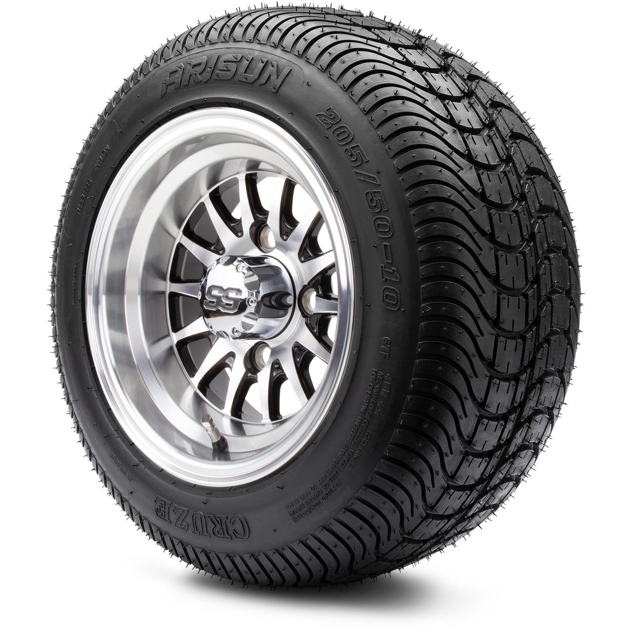 MODZ® 10" Medusa Machined Black - LowPro Tires and Wheels Combo
