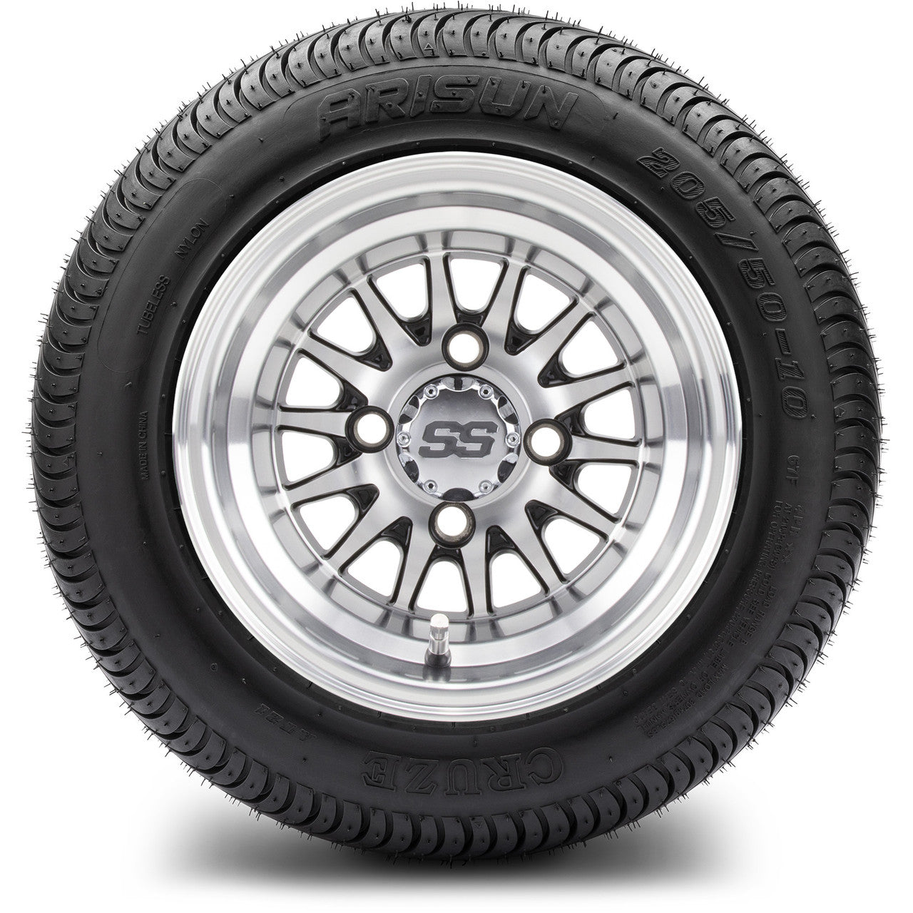 MODZ® 10" Medusa Machined Black - LowPro Tires and Wheels Combo