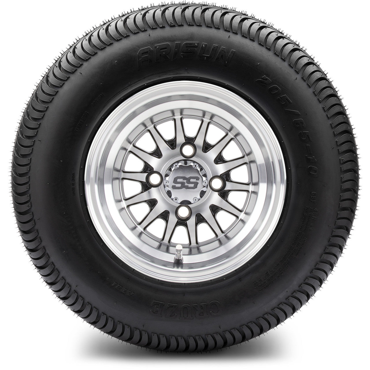 MODZ® 10" Medusa Machined Black - LowPro Tires and Wheels Combo