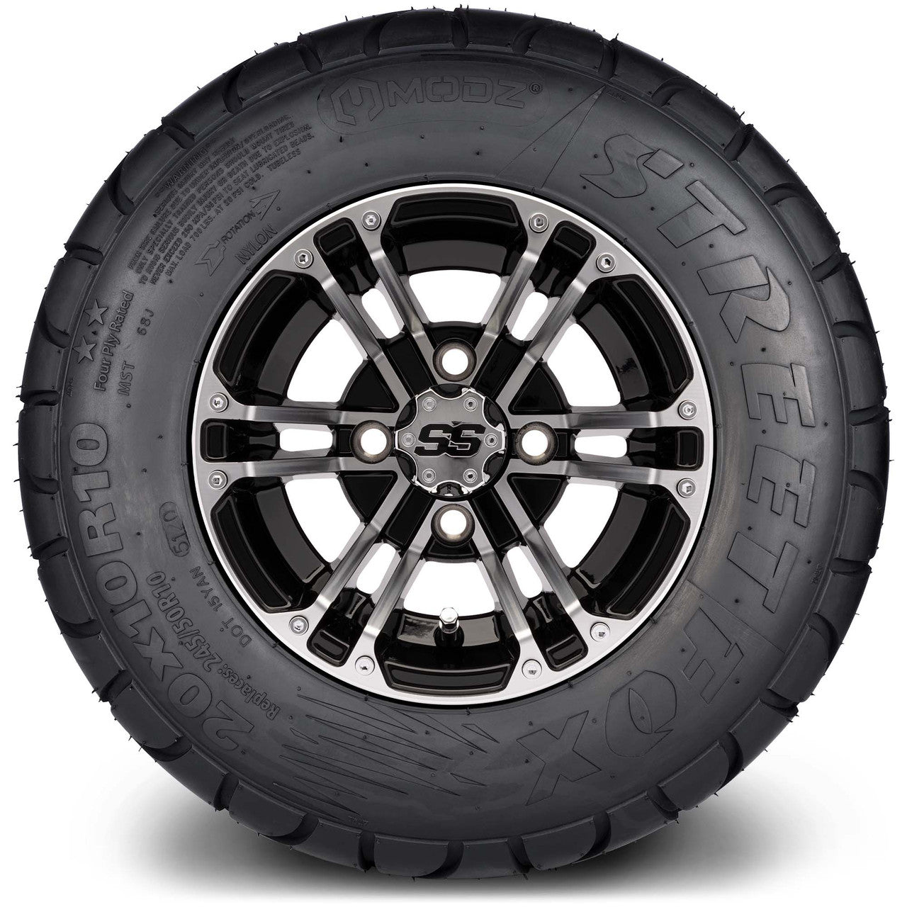 MODZ® 10" Enforcer Machined Black - Lifted Tires and Wheels Combo