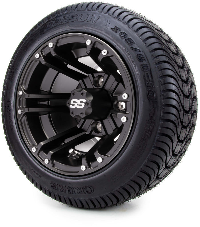 MODZ® 10" Enforcer Matte Black Wheels and Street Tires Combo