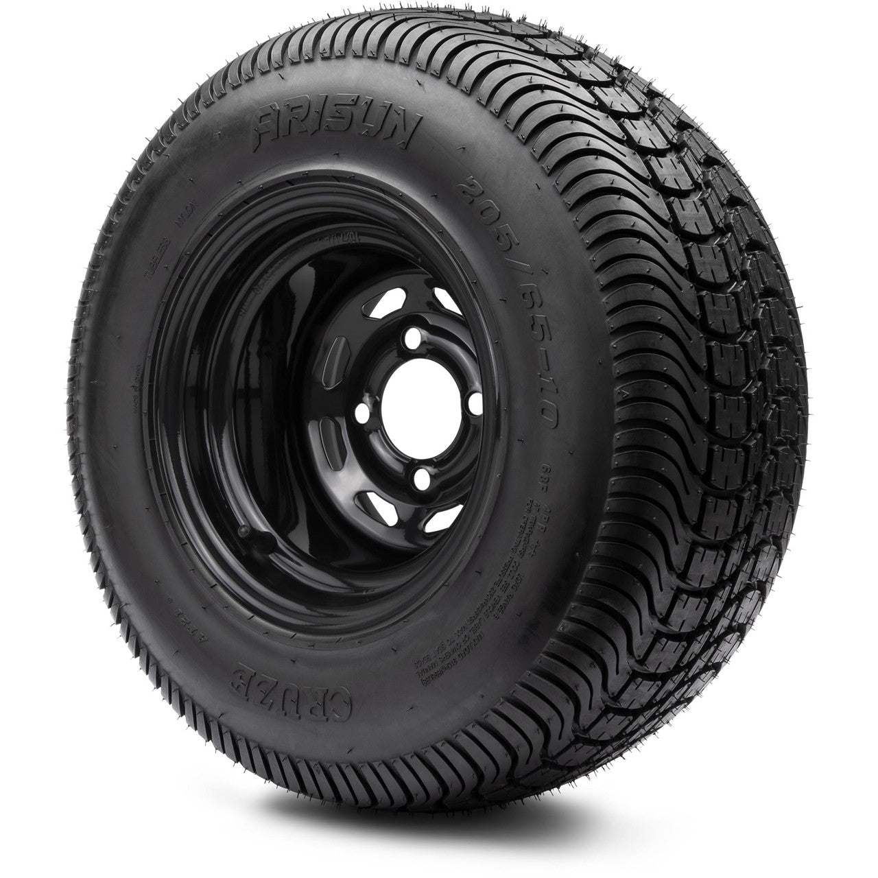 MODZ® 10" D-Window Glossy Black Steel Wheel and Street Tire Combo