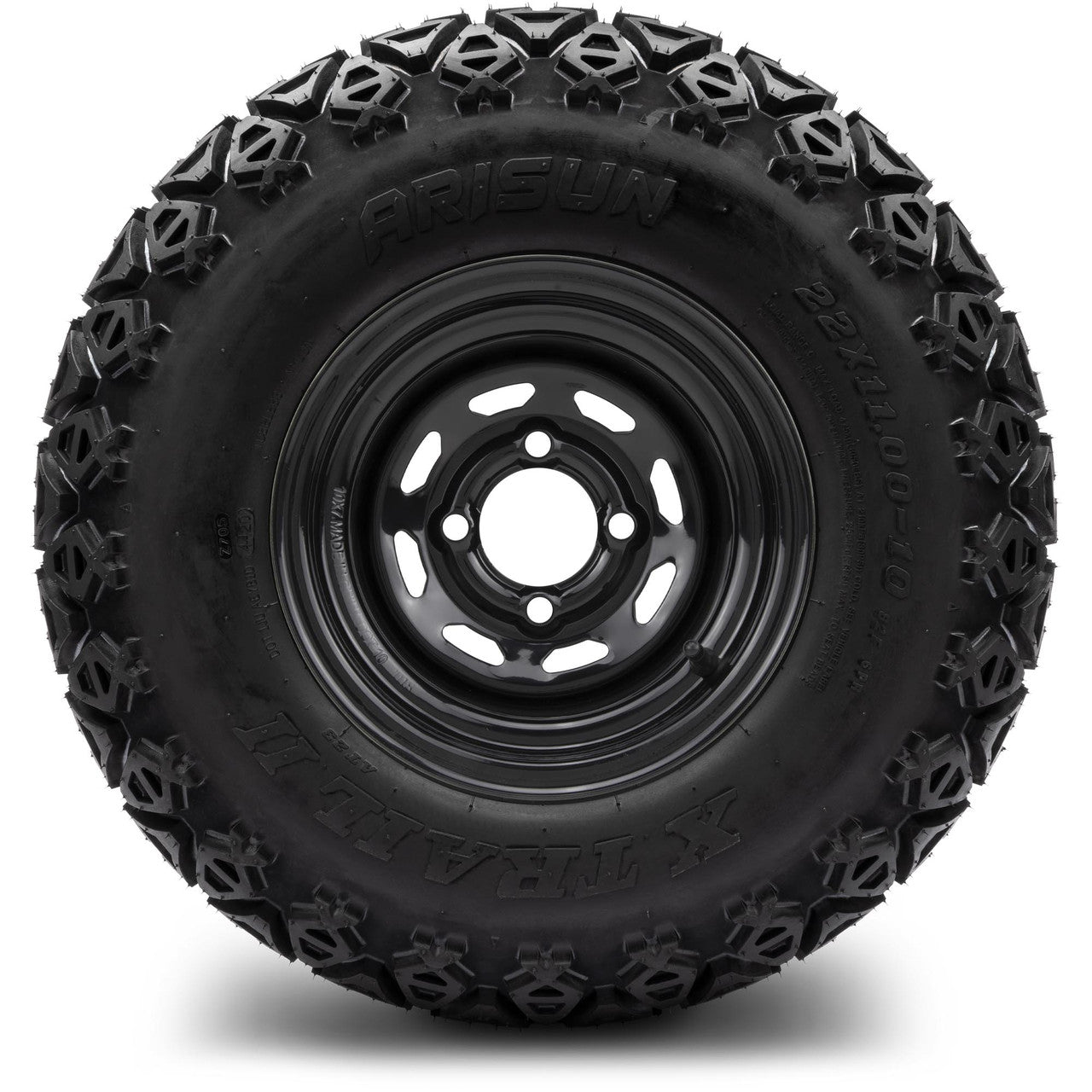 MODZ® 10" D-Window Glossy Black Steel Wheels with Lifted Tires Combo