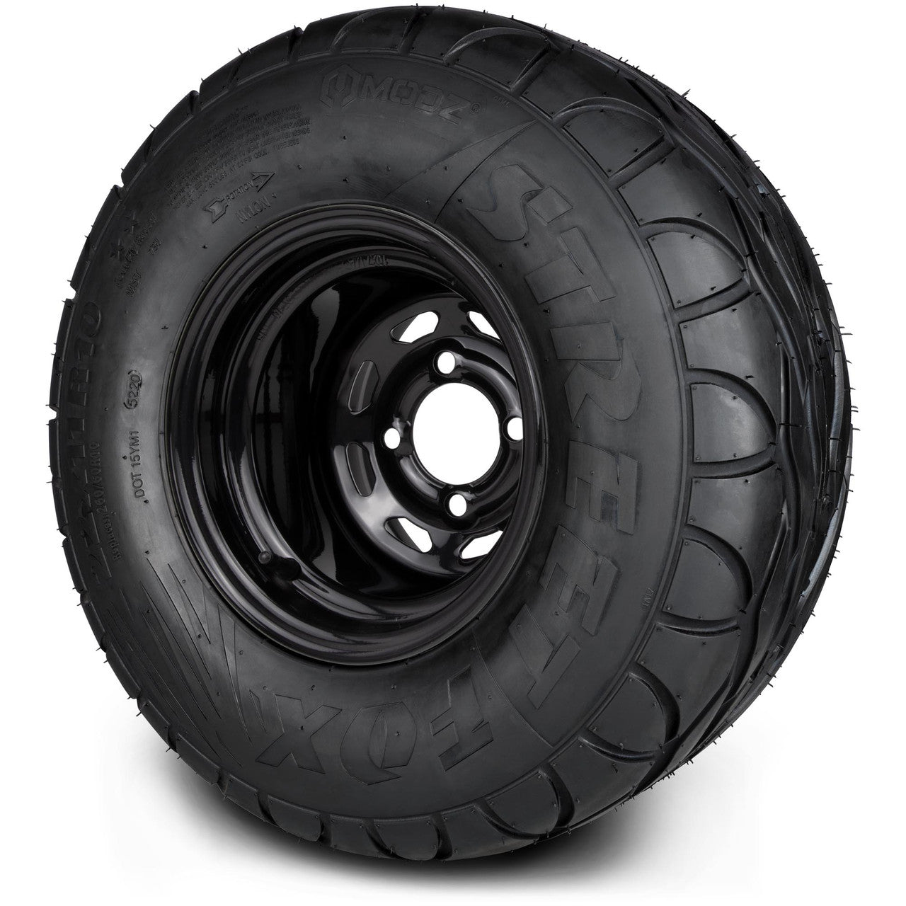 MODZ® 10" D-Window Glossy Black Steel Wheels with Lifted Tires Combo