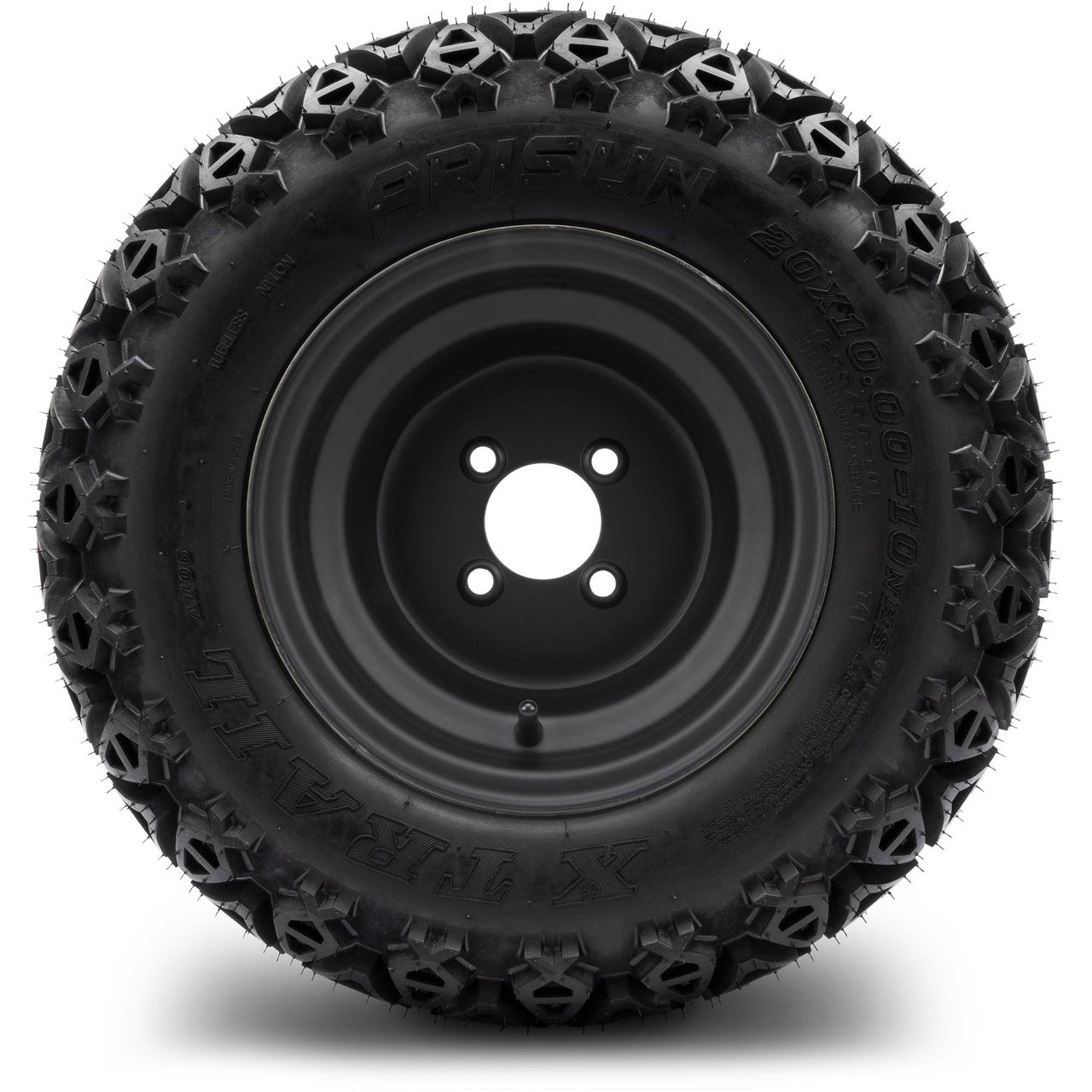 MODZ® 10" Flat Black Steel Wheels with Lifted Tires Combo