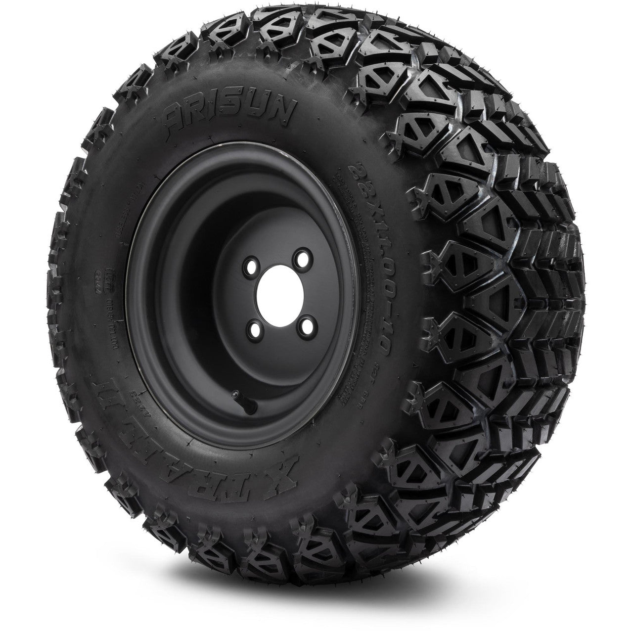 MODZ® 10" Flat Black Steel Wheels with Lifted Tires Combo