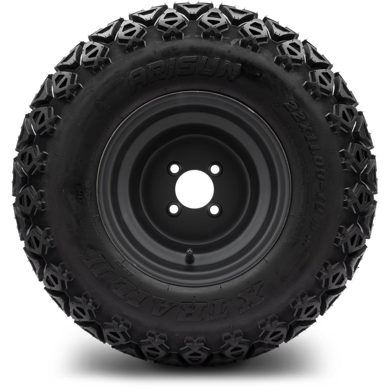 MODZ® 10" Flat Black Steel Wheels with Lifted Tires Combo