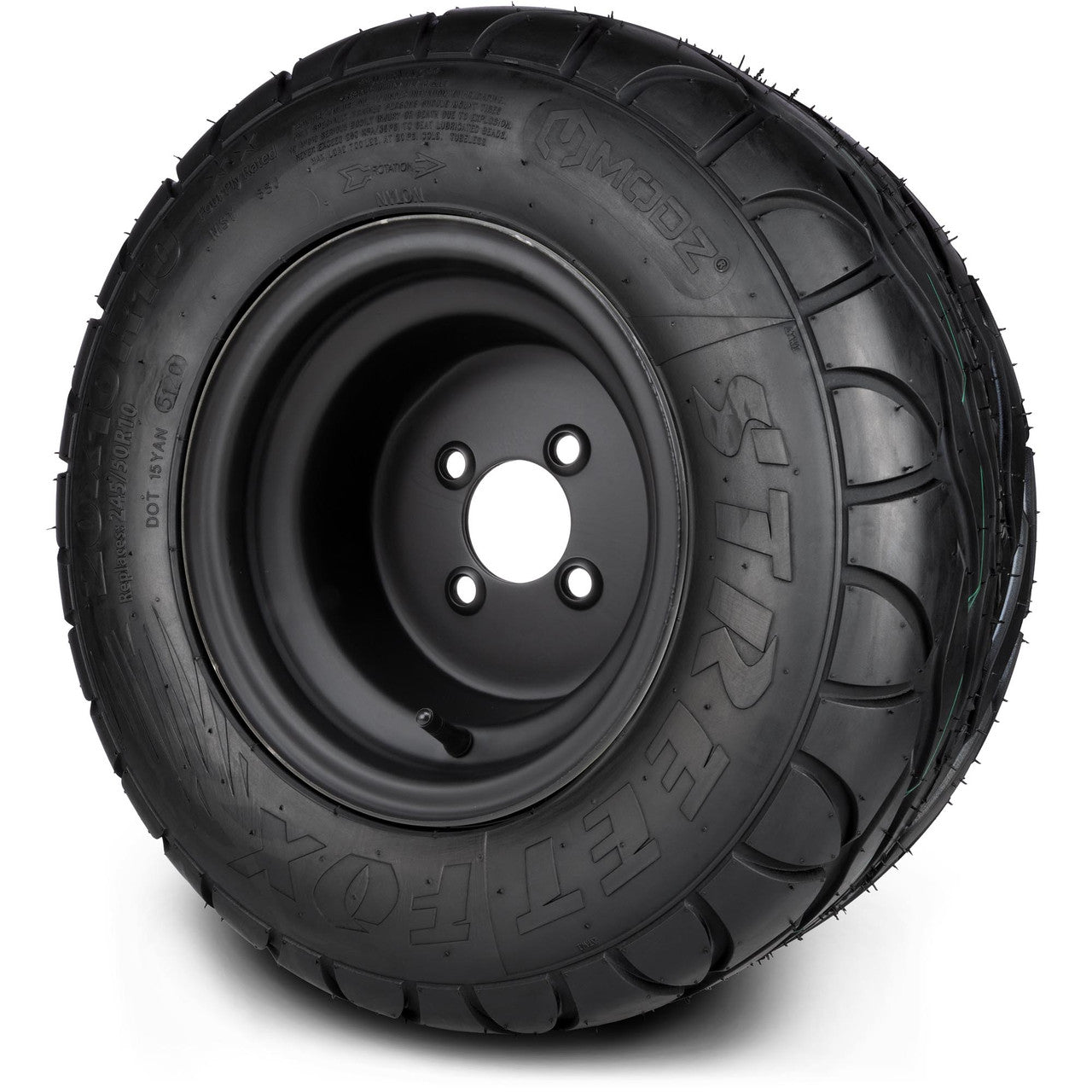 MODZ® 10" Flat Black Steel Wheels with Lifted Tires Combo