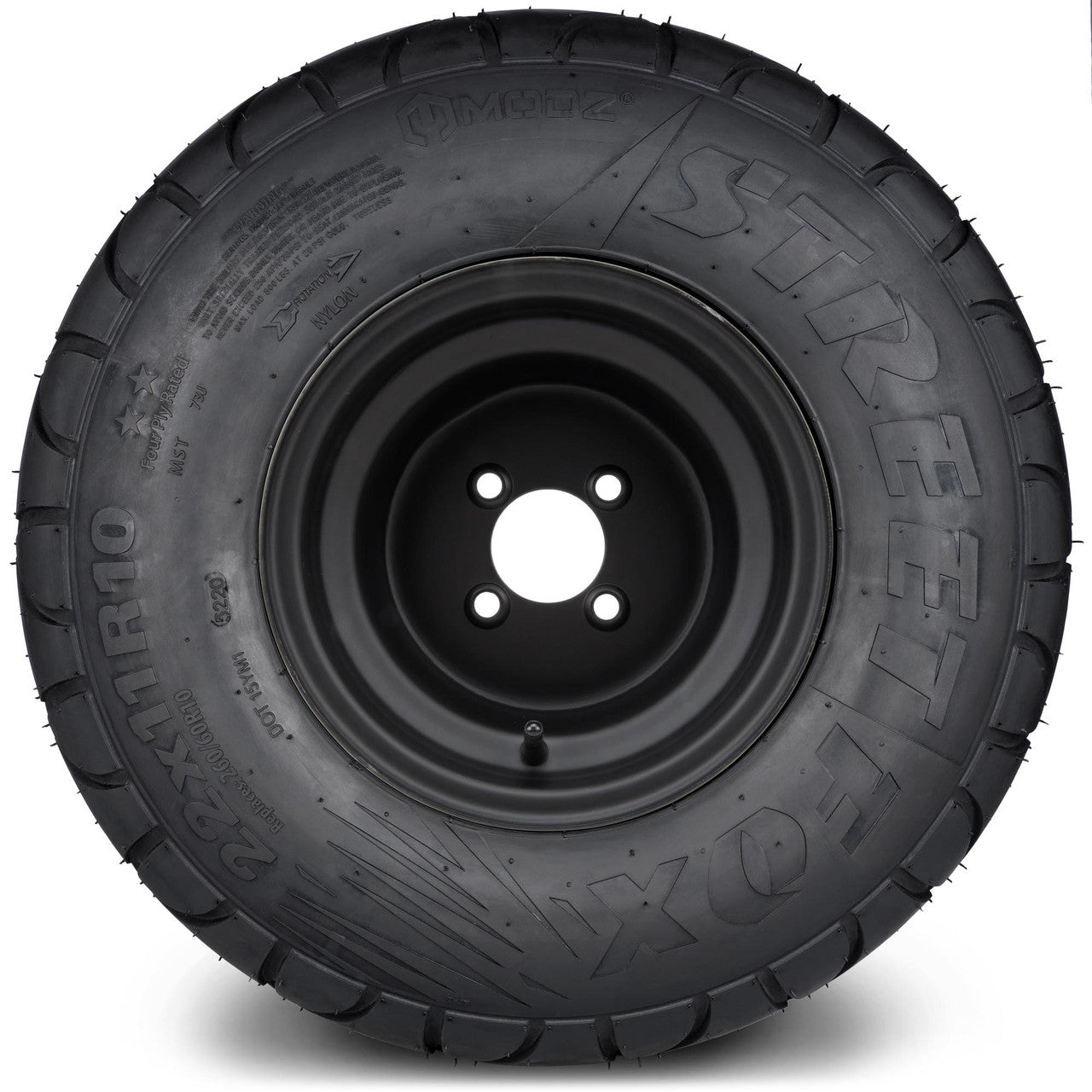 MODZ® 10" Flat Black Steel Wheels with Lifted Tires Combo