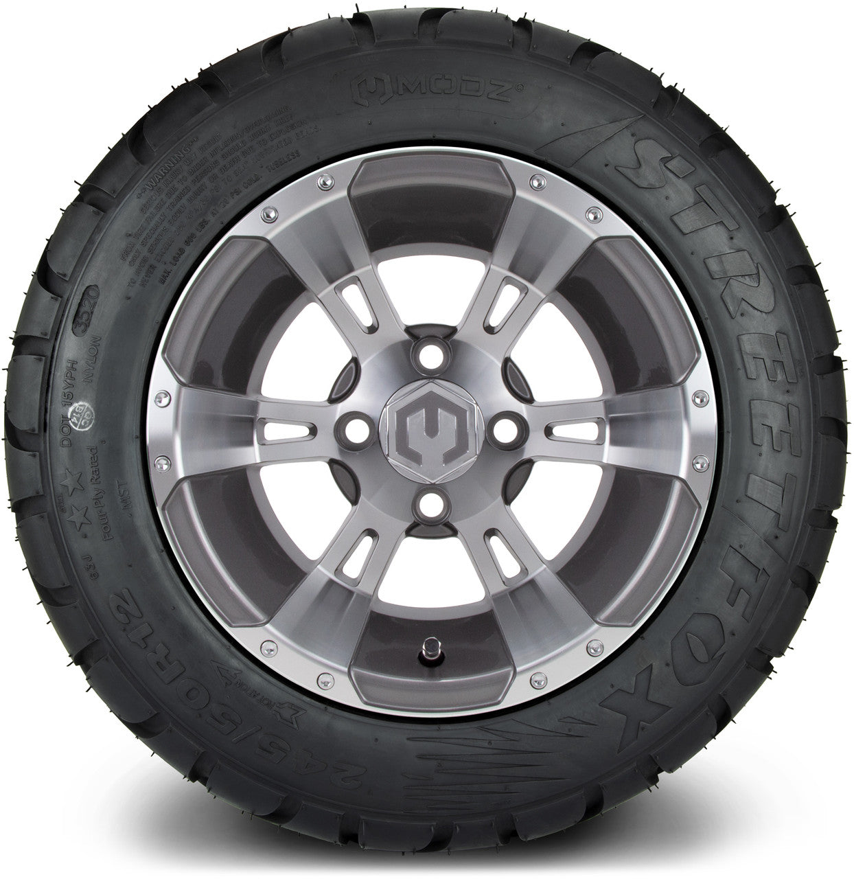 MODZ® 12" Ambush Gunmetal - LowPro Tires and Wheels Combo