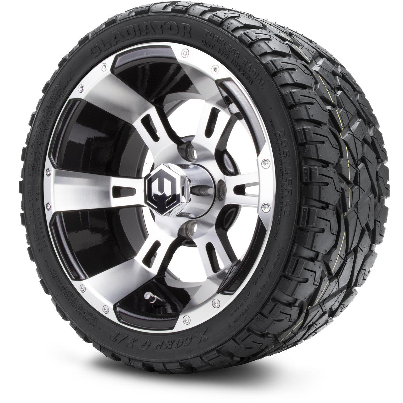 MODZ® 12" Ambush Machined Black - LowPro Tires and Wheels Combo