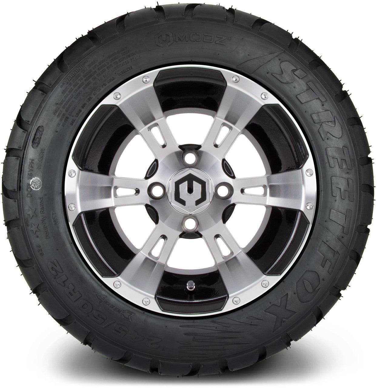 MODZ® 12" Ambush Machined Black - LowPro Tires and Wheels Combo