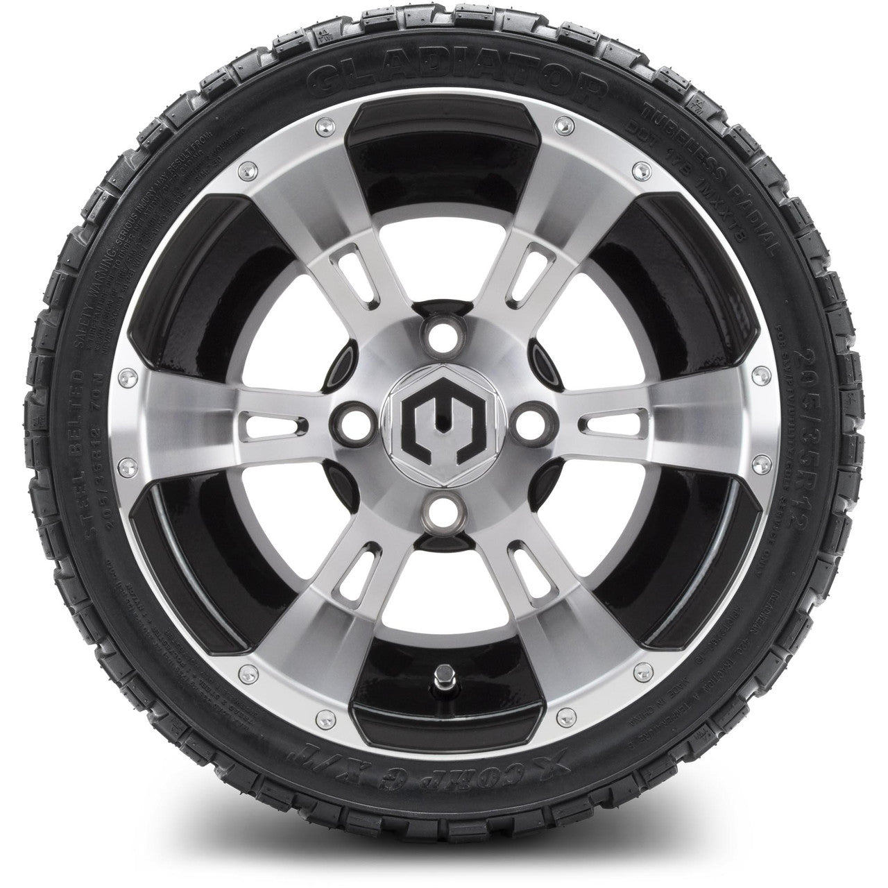MODZ® 12" Ambush Machined Black - LowPro Tires and Wheels Combo