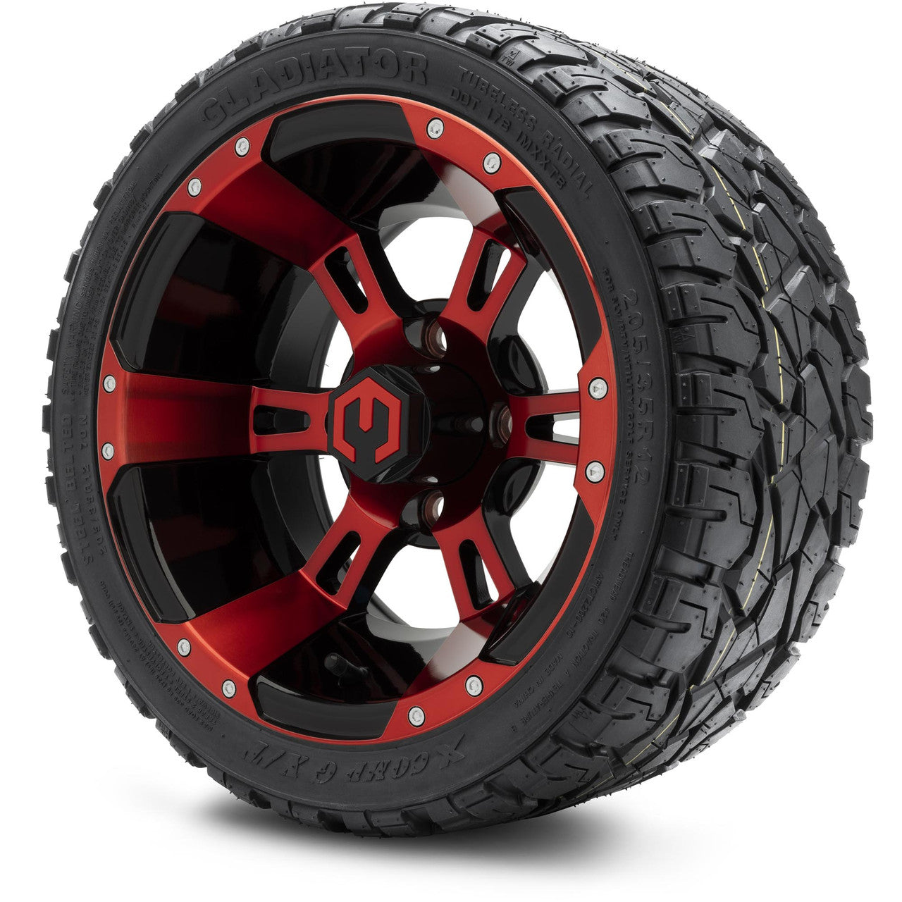 MODZ® 12" Ambush Red and Black - LowPro Tires and Wheels Combo