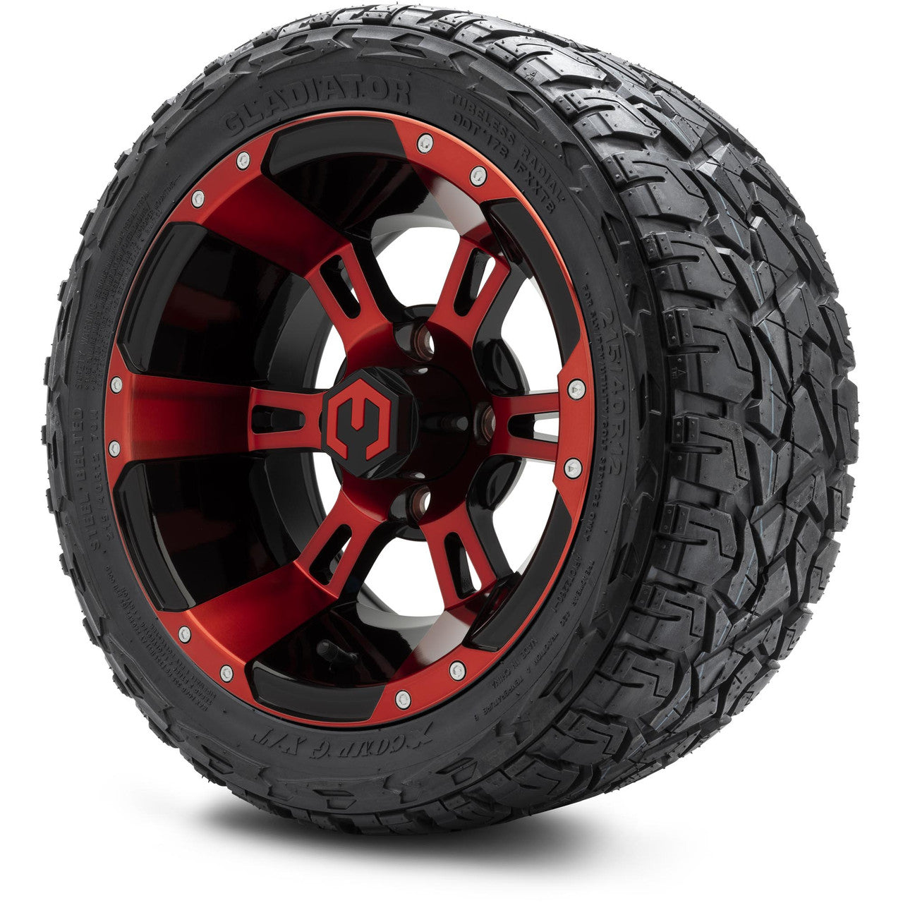MODZ® 12" Ambush Red and Black - LowPro Tires and Wheels Combo