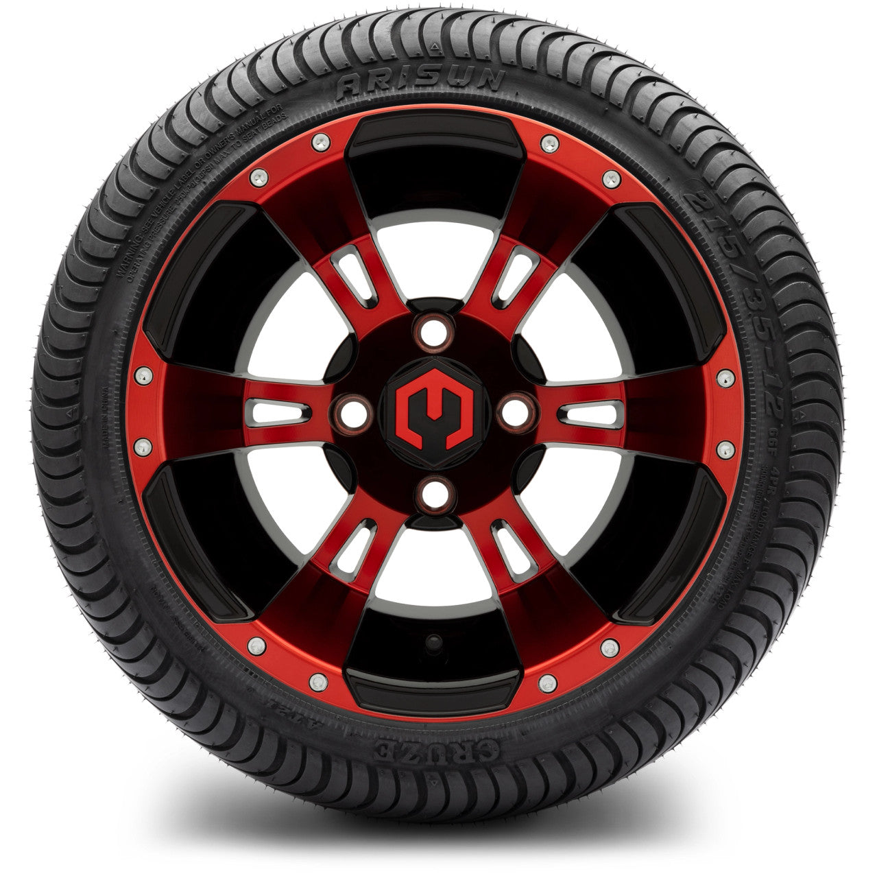 MODZ® 12" Ambush Red and Black - LowPro Tires and Wheels Combo