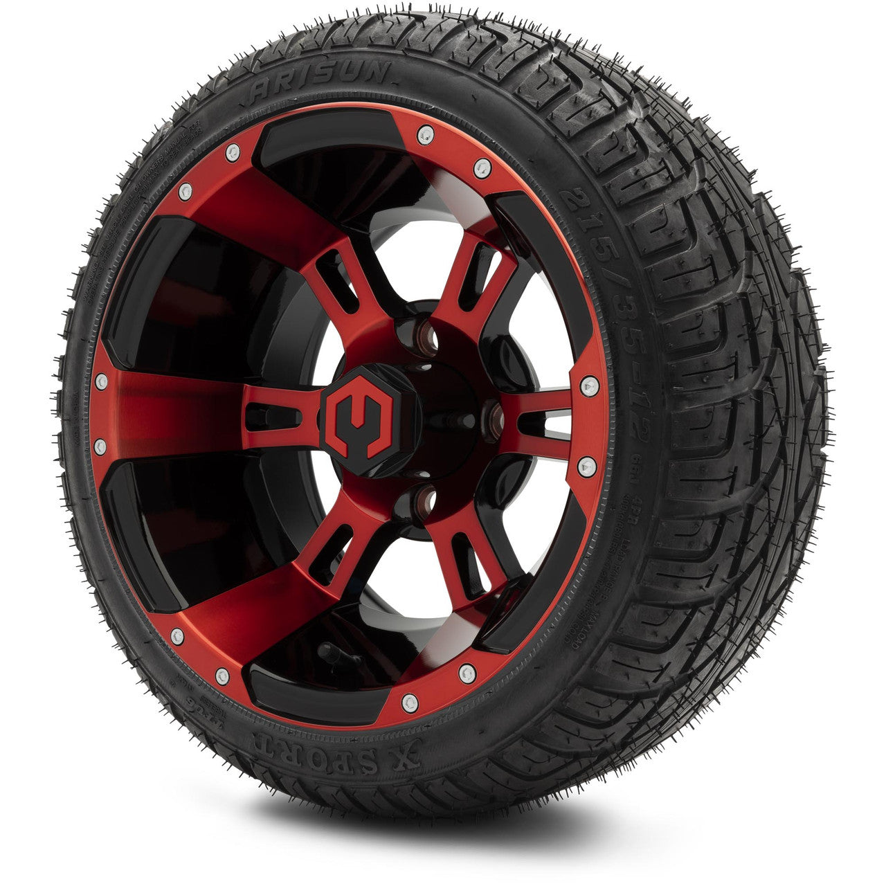 MODZ® 12" Ambush Red and Black - LowPro Tires and Wheels Combo