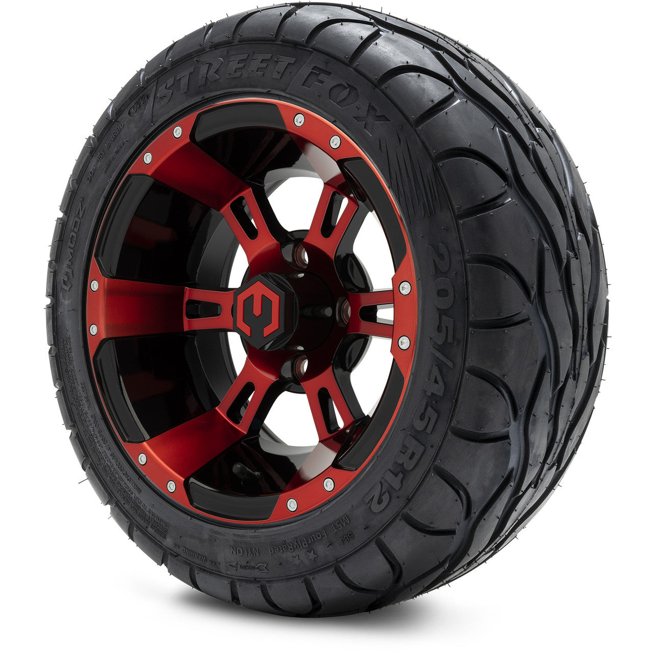 MODZ® 12" Ambush Red and Black - LowPro Tires and Wheels Combo