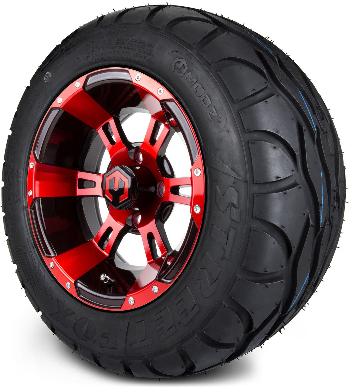 MODZ® 12" Ambush Red and Black - LowPro Tires and Wheels Combo