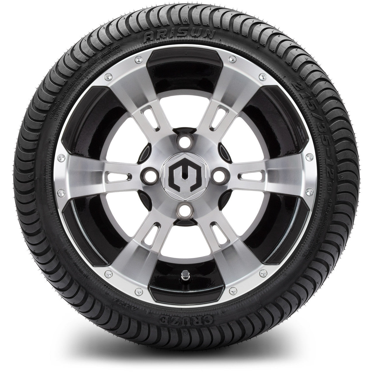 MODZ® 12" Ambush Machined Black - LowPro Tires and Wheels Combo