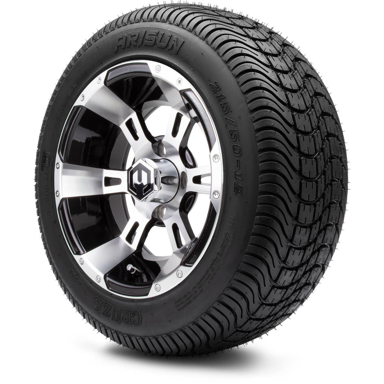 MODZ® 12" Ambush Machined Black - LowPro Tires and Wheels Combo