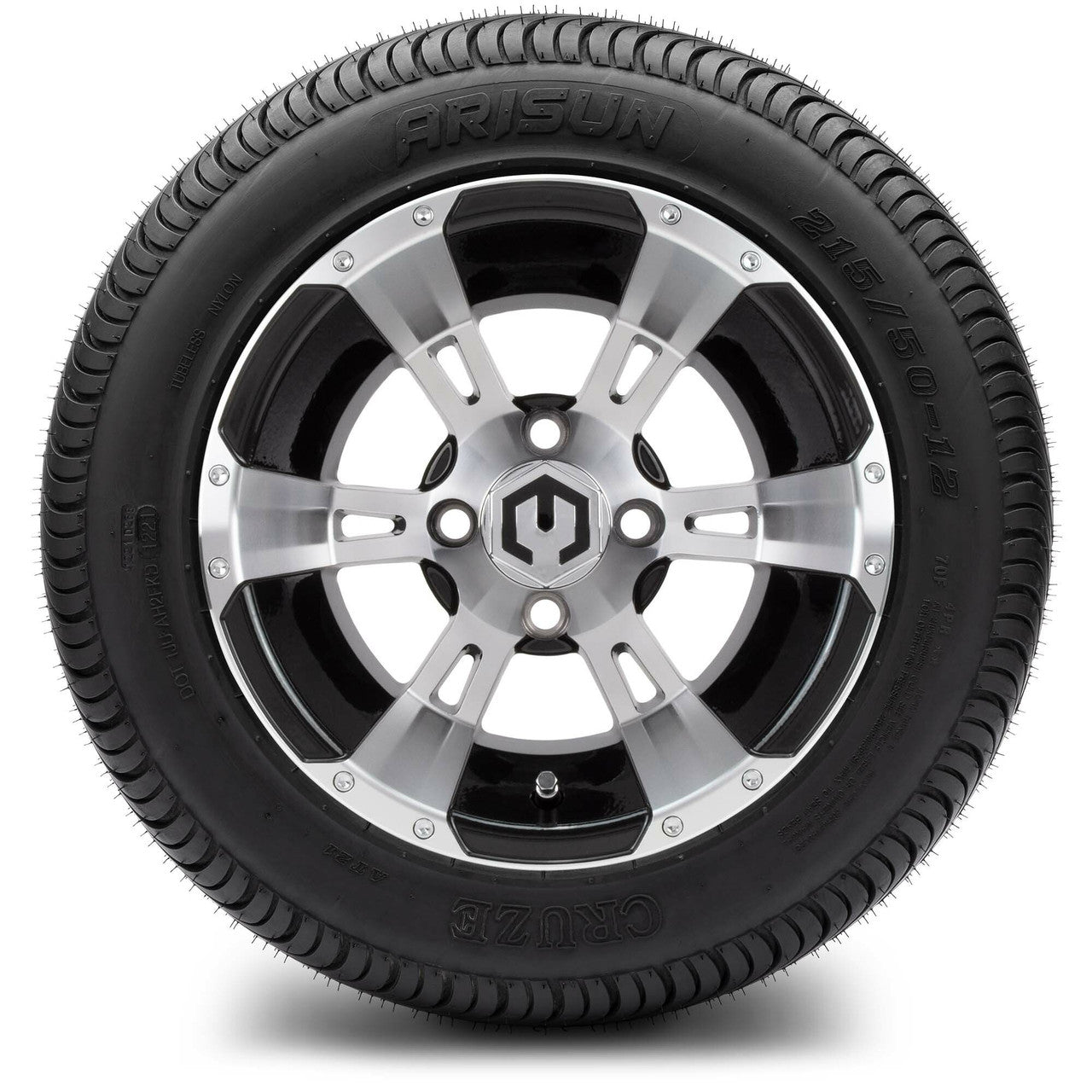 MODZ® 12" Ambush Machined Black - LowPro Tires and Wheels Combo